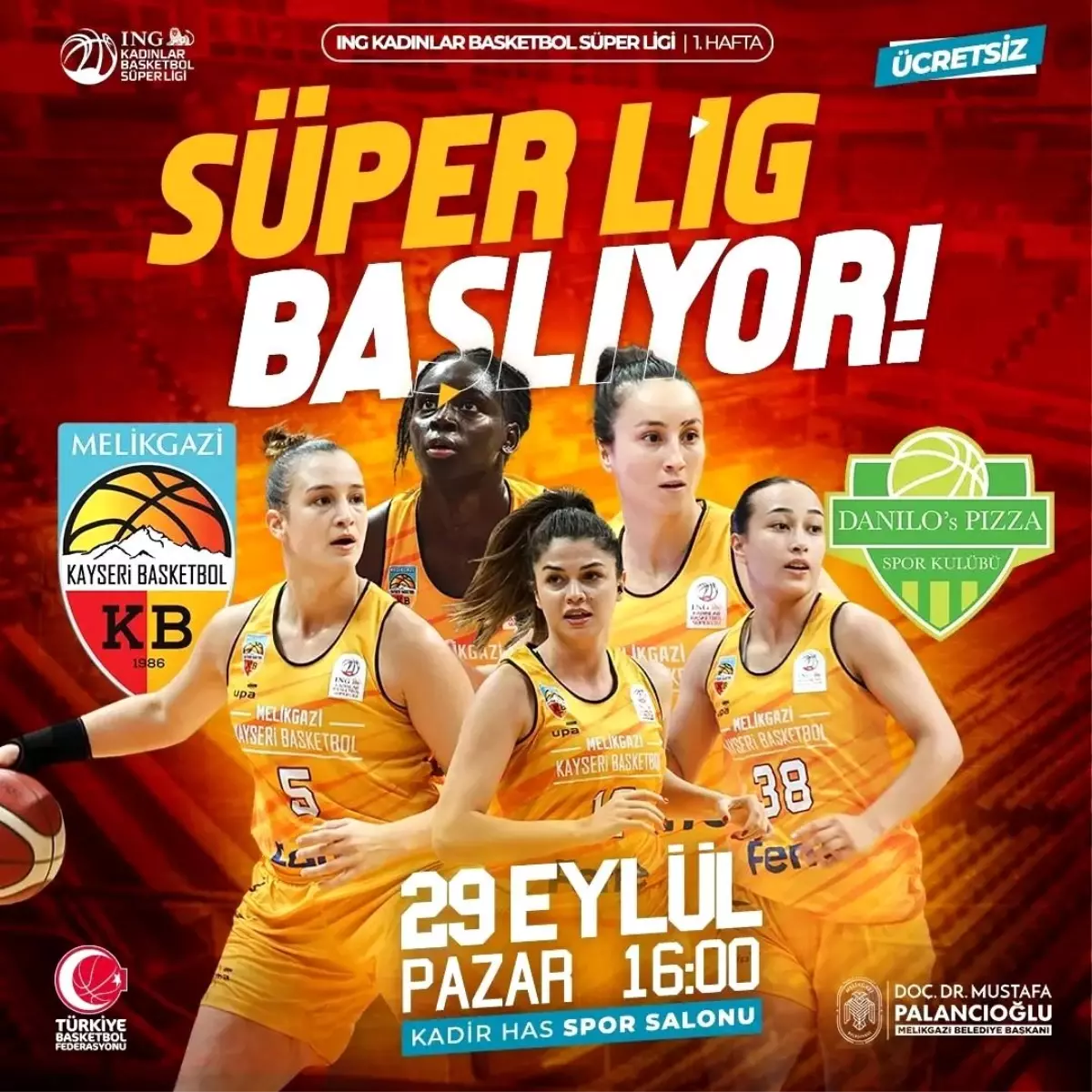 Melikgazi Kayseri Basketbol’un İlk Maçı Ücretsiz!